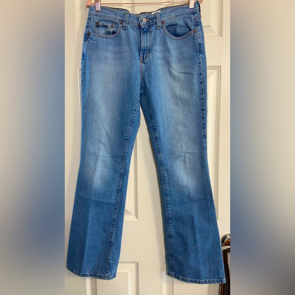 Levis 515 Jeans Womens 8M Blue Stretch Denim Bootcut Regular Fit Light Wash